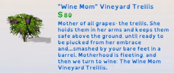 "Wine Mom" Vineyard Trellis 